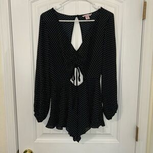 Victoria’s Secret Black Polka Dot Women's Romper Small